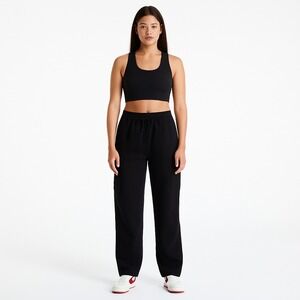 Victoria's Secret PINK Black Cargo Jogger Sweatpants Fleece Straight Medium